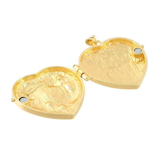 Gold Jeweled Heart Locket Pendant by Bead Landing™
